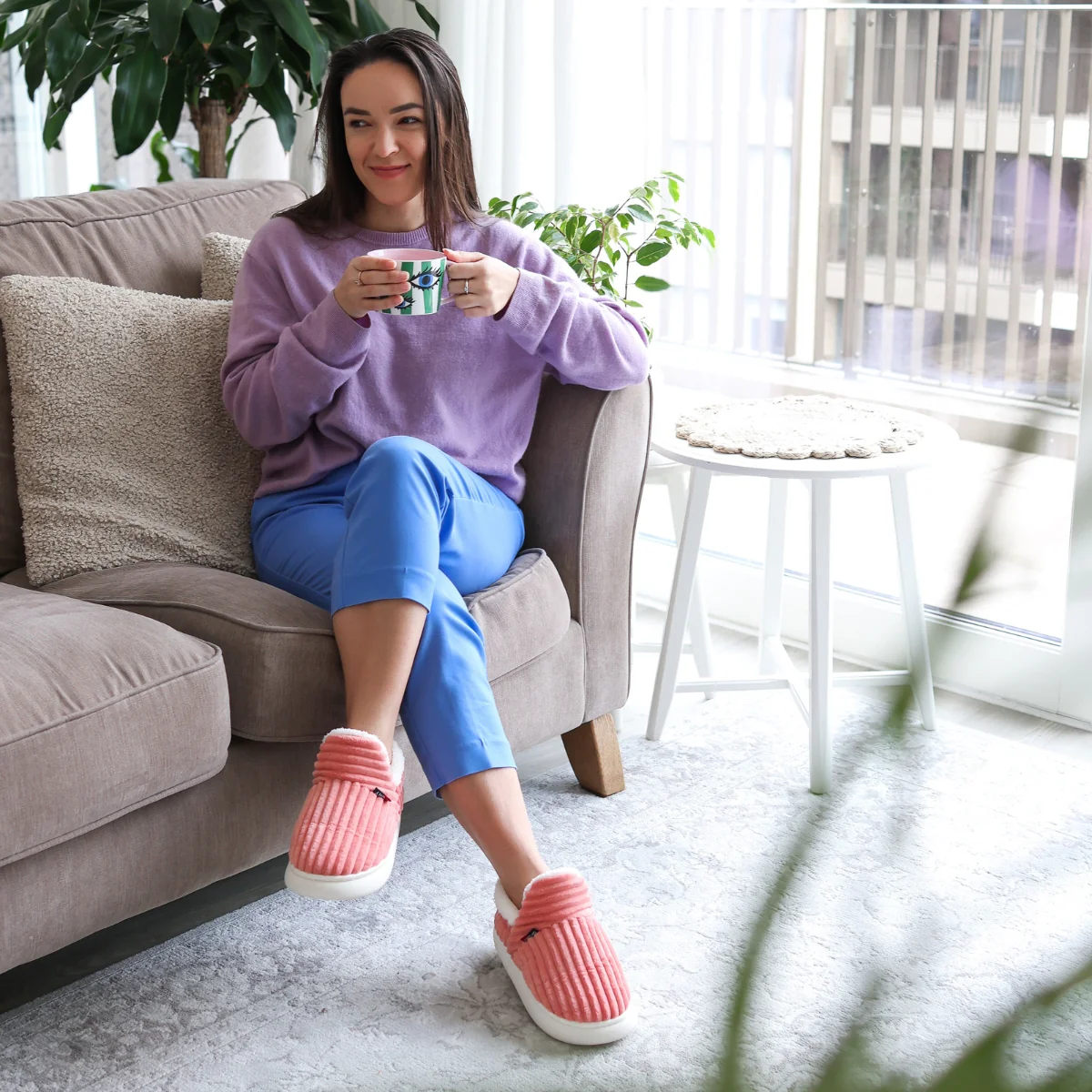 Pink cloud slippers